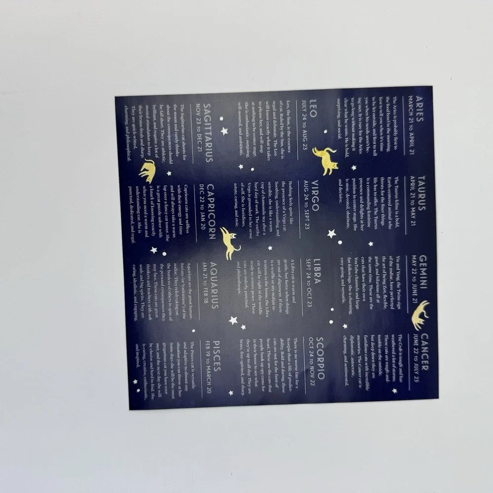 Galison‎ Cat Zodiac Astrology 500 Piece Puzzle With Box & Poster Cat Lover Gift